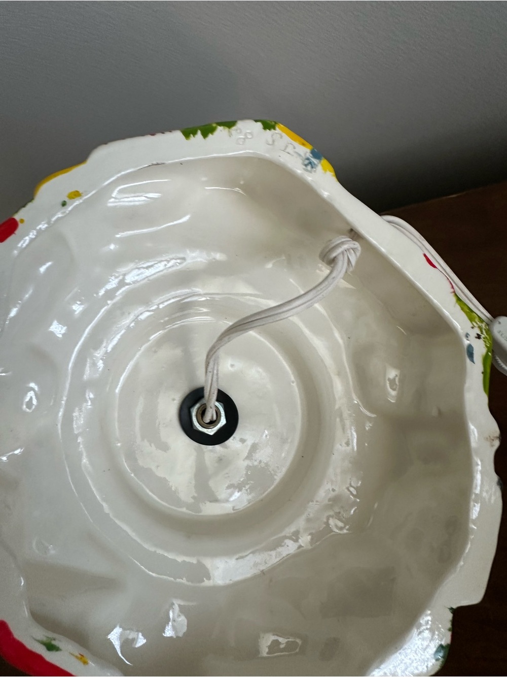 Vintage ceramic painted Christmas tree light rare with mice - Picture 10 of 11